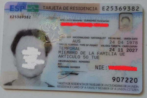 Buy Spanish Residence Permit Card - Image 3